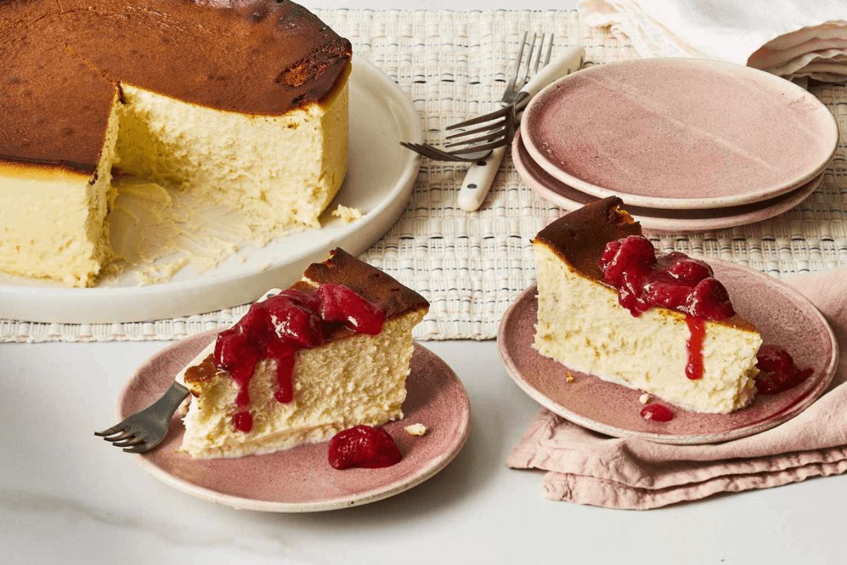 Creamy cheesecake with a perfect golden crust