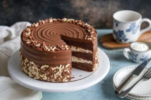 Moist chocolate cake made with sour cream