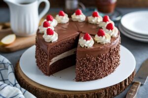 Moist chocolate cake made with sour cream