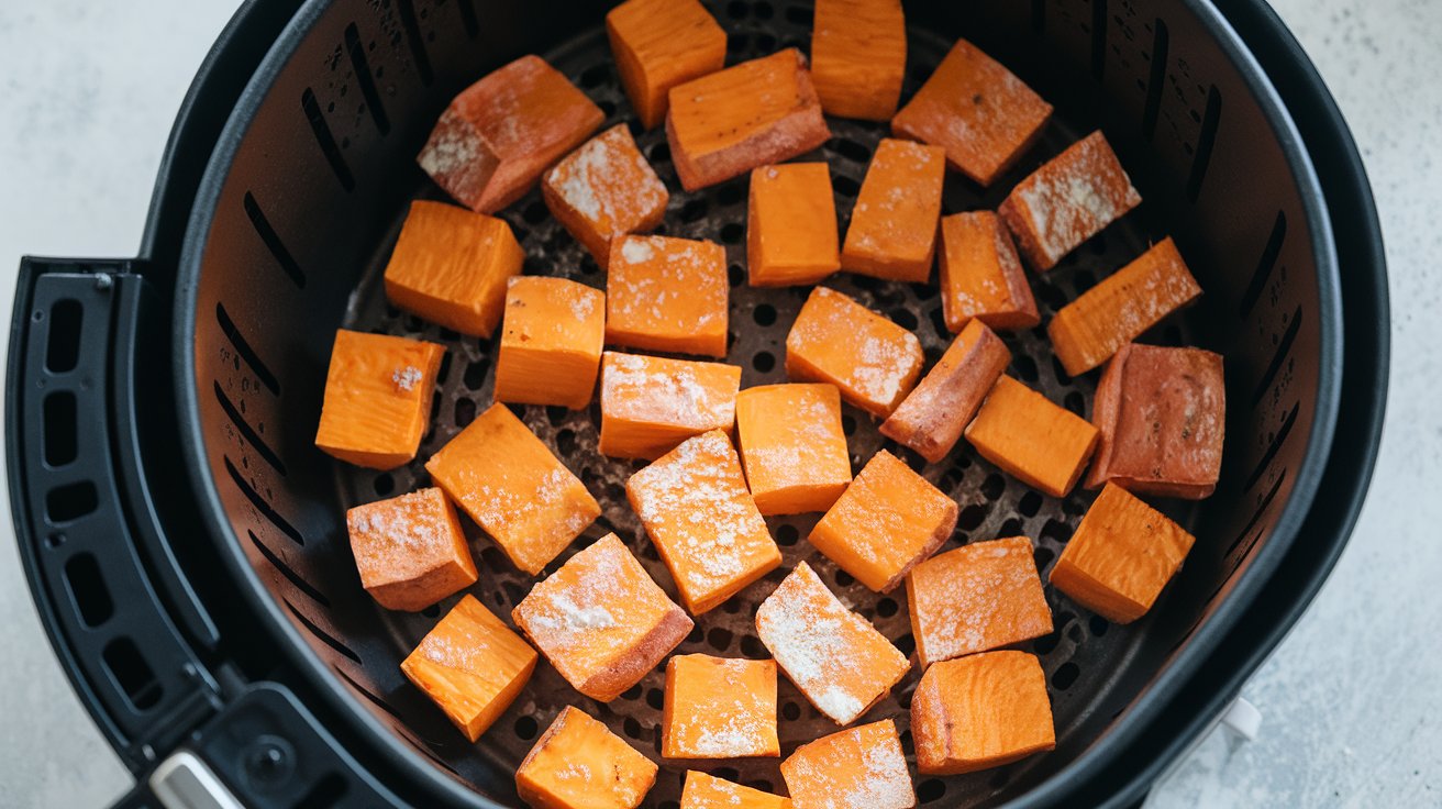 Air fryer sweet potato cubes