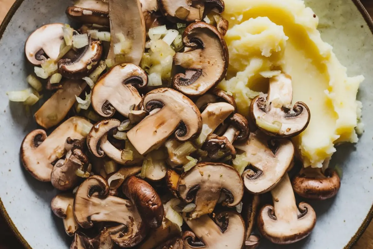 Vegan mushroom recipe with sautéed Portobello mushrooms on toast