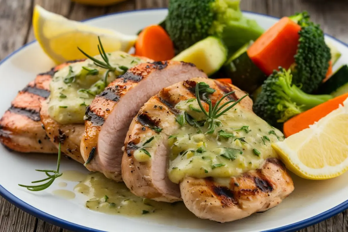 Bariatric high-protein meal with lean chicken and vegetables