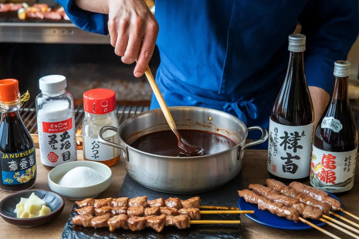 Japanese BBQ sauce recipe in a bowl with grilled meats