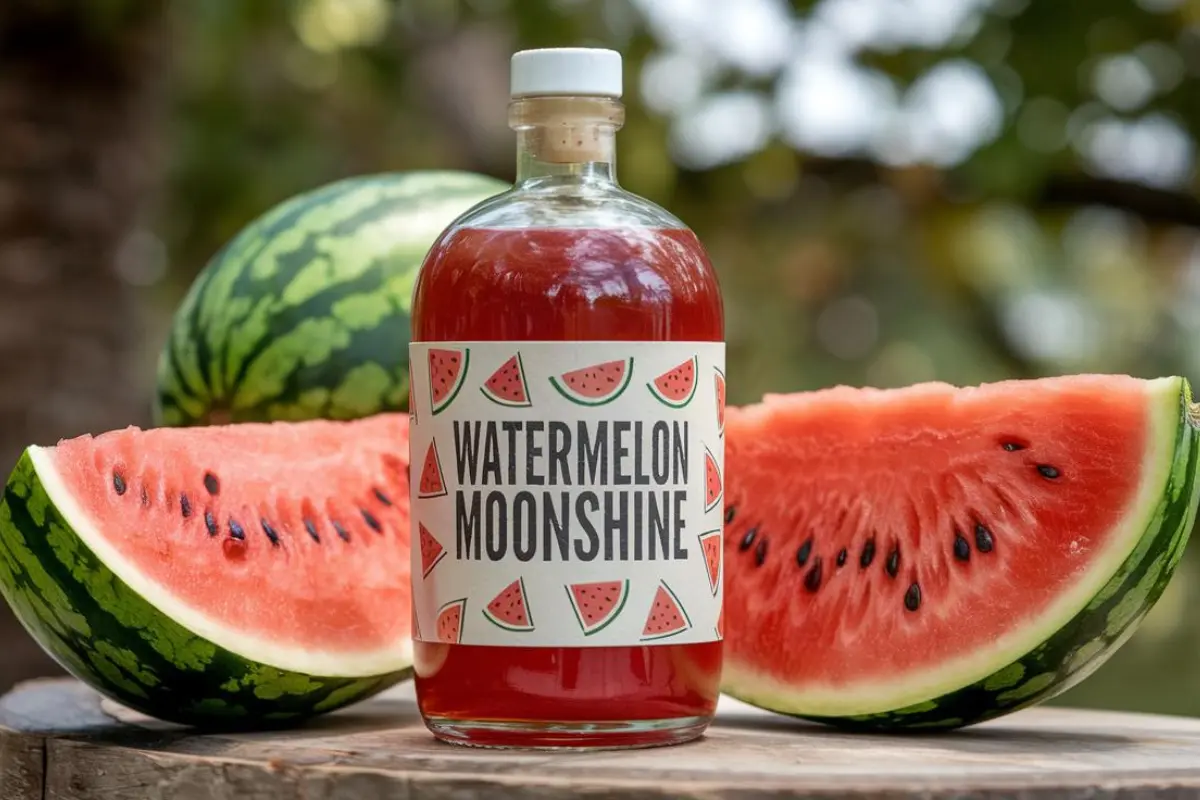 Fresh watermelon juice being prepared for moonshine making