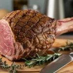 A perfectly cooked beef arm roast with golden-brown crust and tender meat